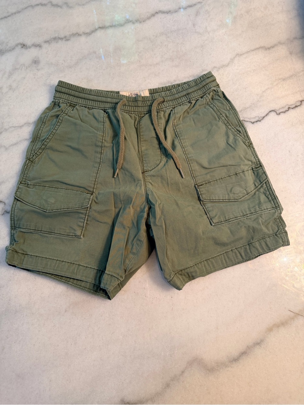 Hollister Olive Green Cargo Drawstring Shorts